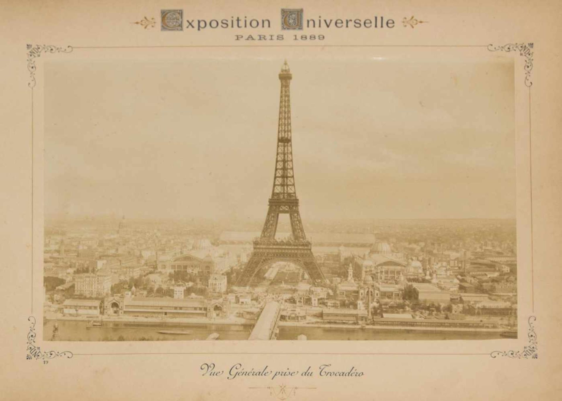 Exposition Universelle. 1889. Paris. 27x18,5 cm. France. In the composite cover with gold lettering. - Bild 8 aus 9