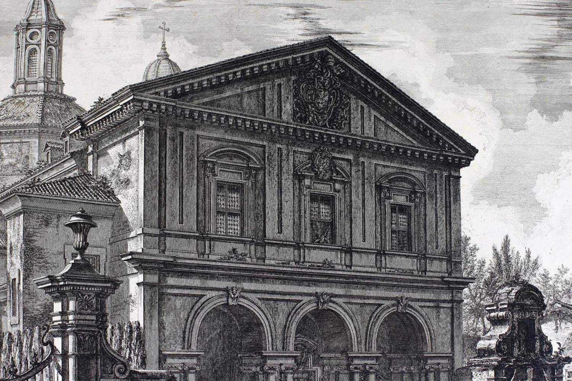 Piranesi, G.B. Veduta della Basilica de S. Sebastiano, Roma. Mid XVIII century. Engraving on copper, - Bild 2 aus 3