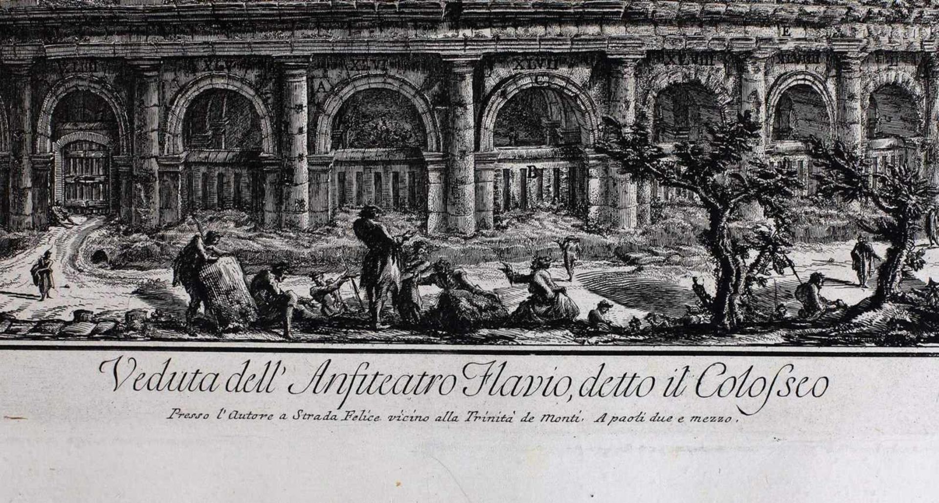 Piranesi, Veduta dell Anfitiatro Flavio, detto il Coloseo, Roma. Mid XVIII century. Engraving on - Image 4 of 4