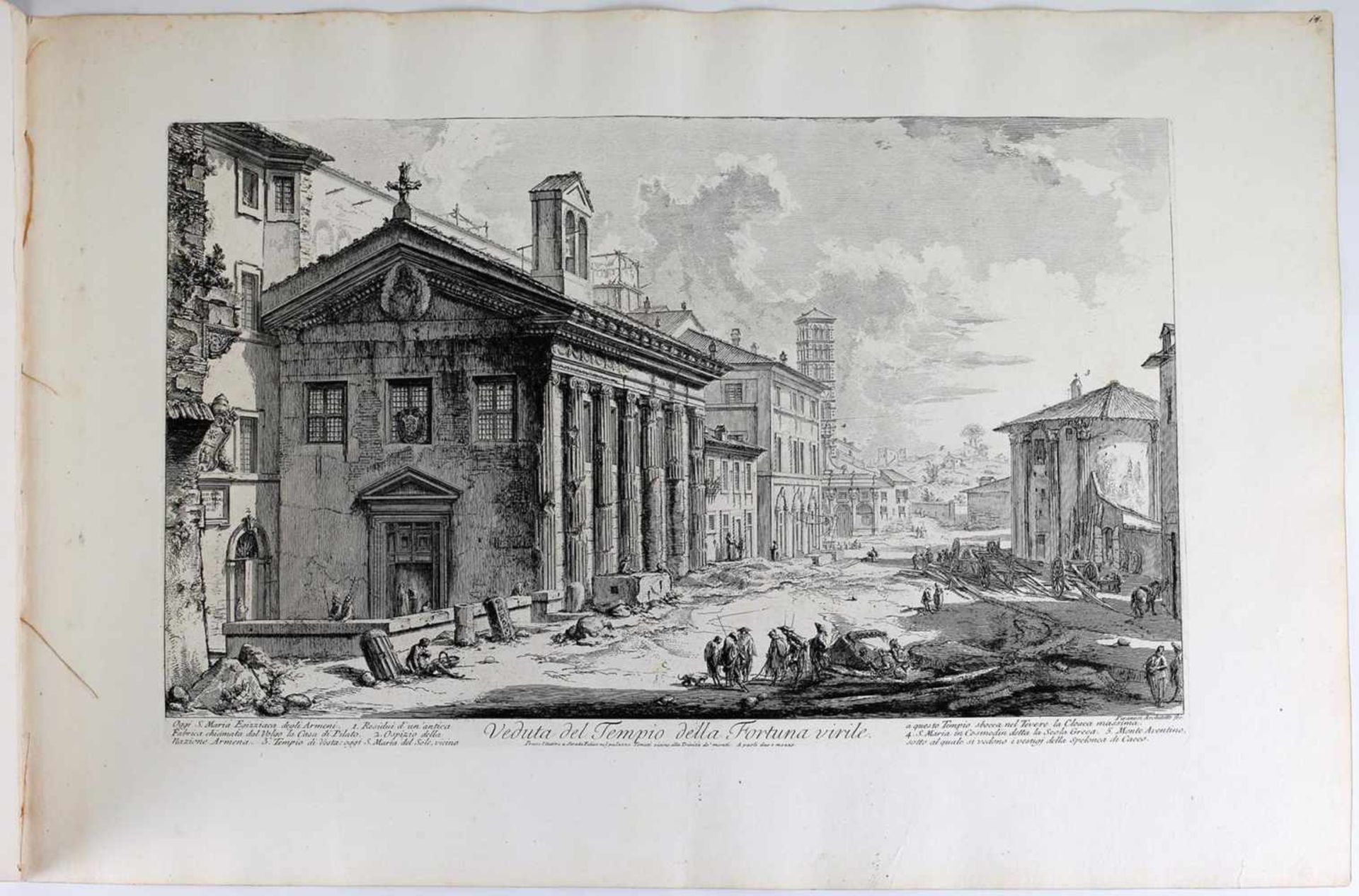 Piranesi, G.B. Teatro di Marcello und Veduta del Tempio della Fortuna virile, Roma. Mid XVIII