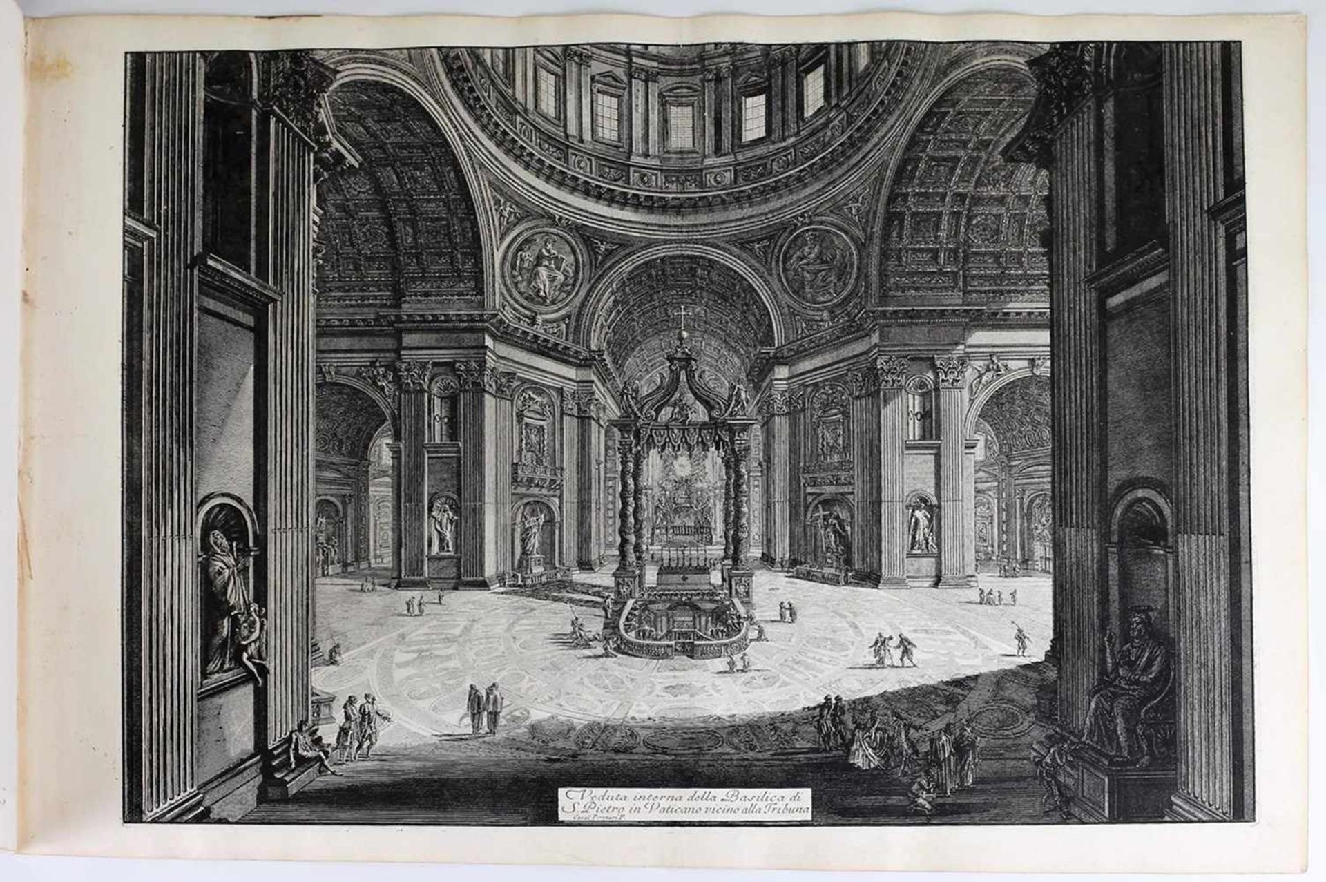 Piranesi, G.B. Veduta della gran Piazza a Basilica di S. Pietro und Veduta interna della Basilica di - Bild 2 aus 3