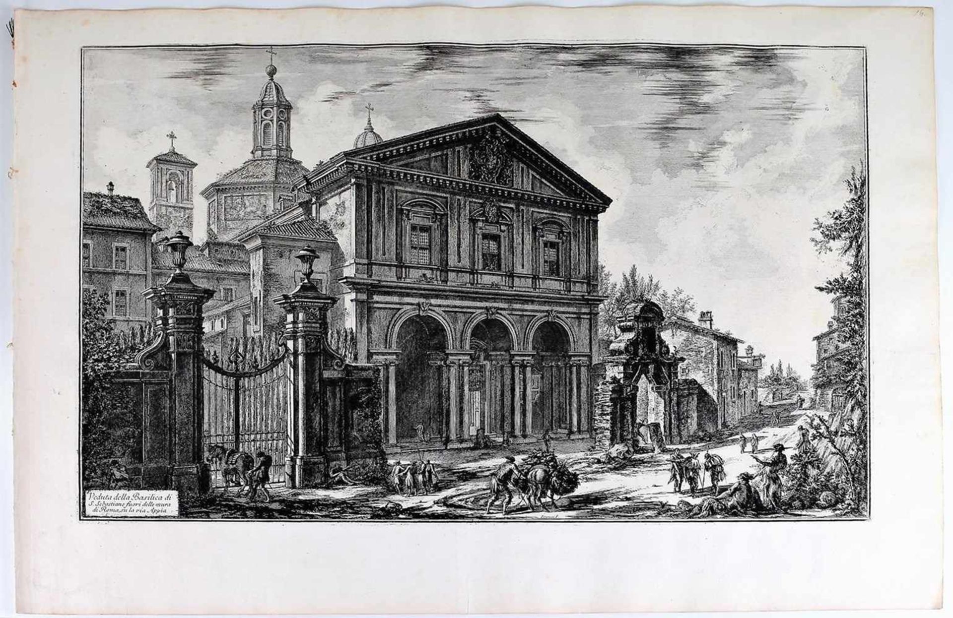 Piranesi, G.B. Veduta della Basilica de S. Sebastiano, Roma. Mid XVIII century. Engraving on copper,