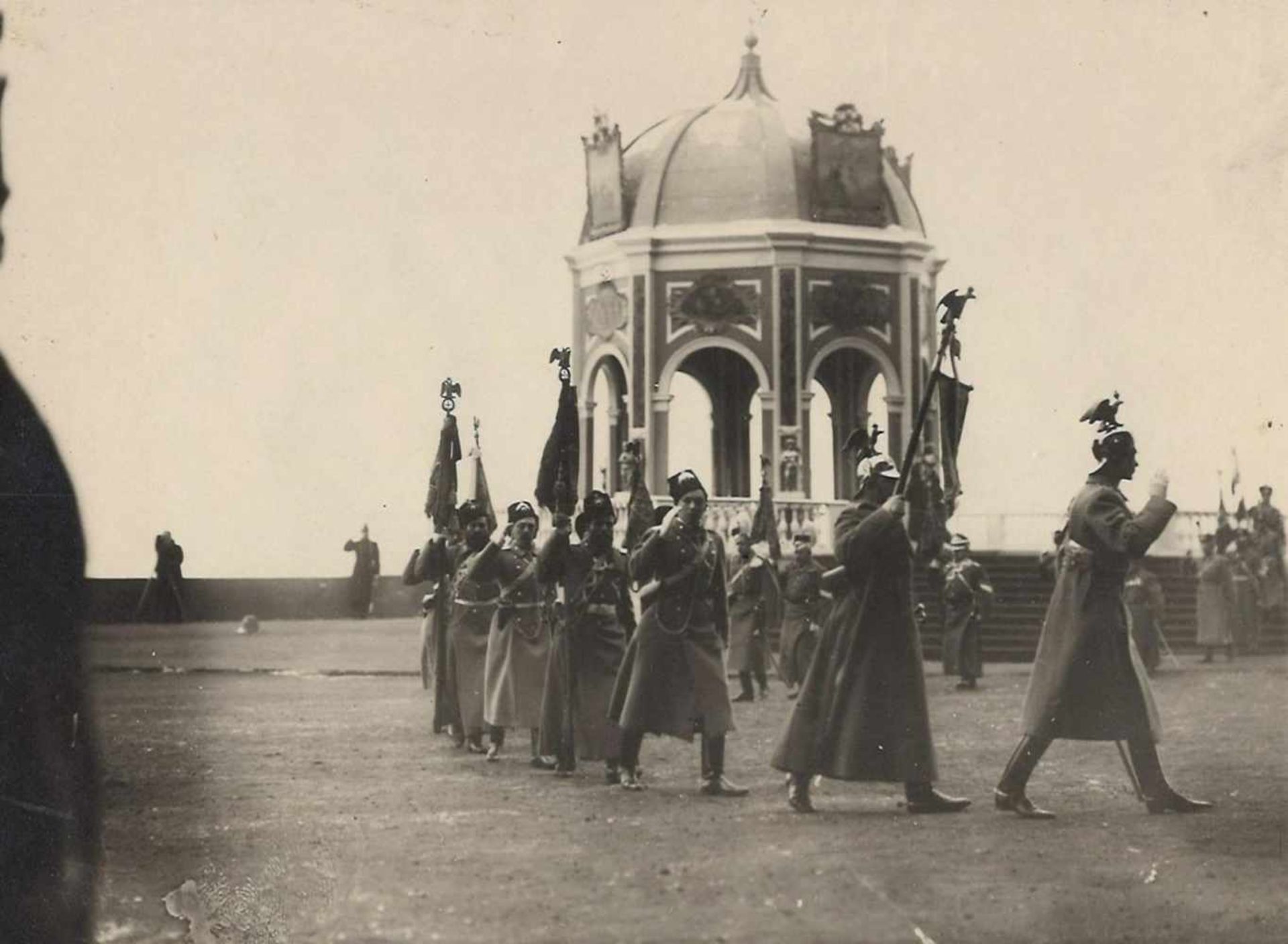 [Russian; Tsar] Epiphany parade. Column of the flag holders. St. Petersburg. 1911. The photograph. -