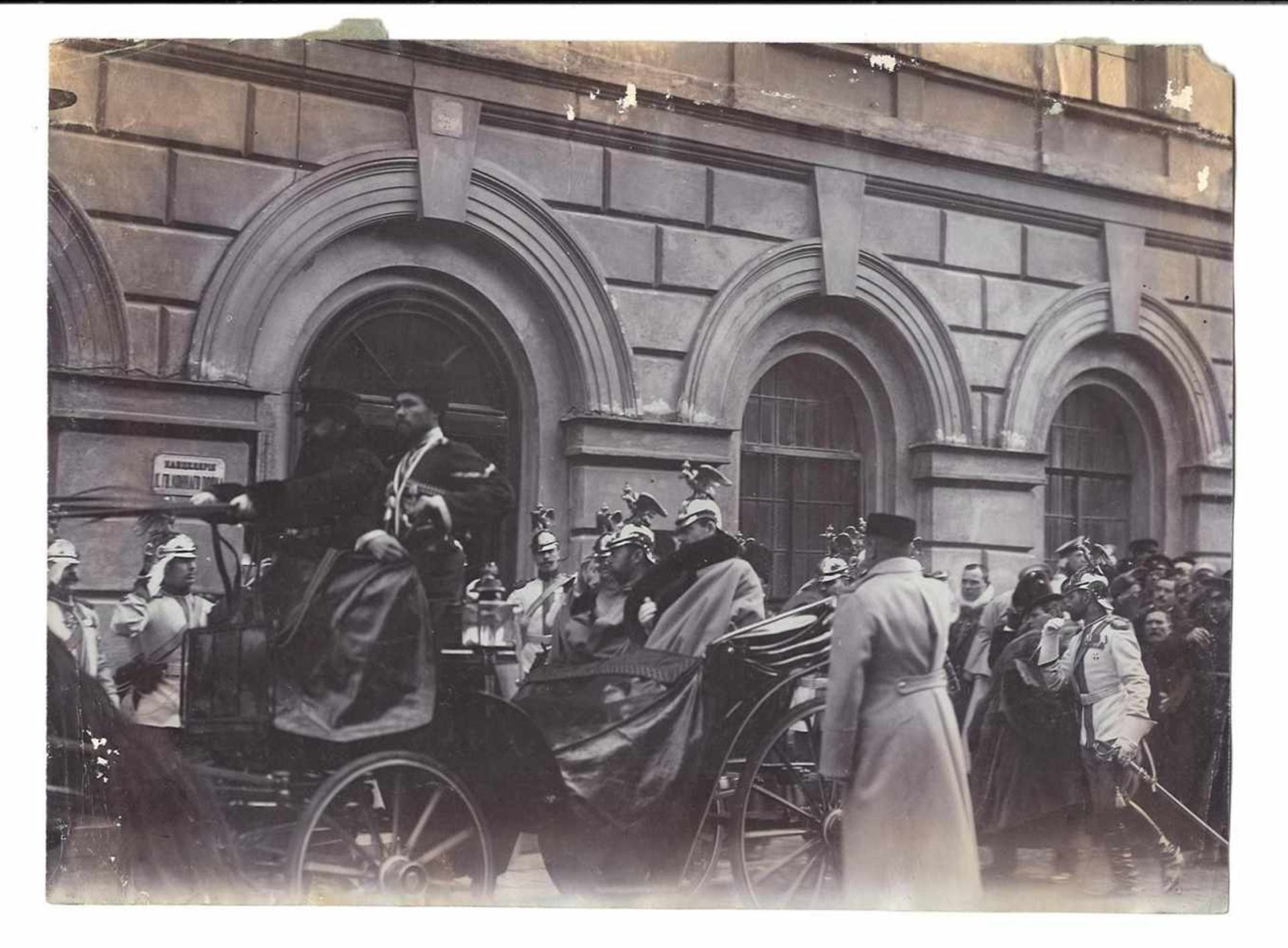 Karl Bulla. Nicholas II and Grand Duke Mikhail Alexandrovich at office of Lifeguard horse