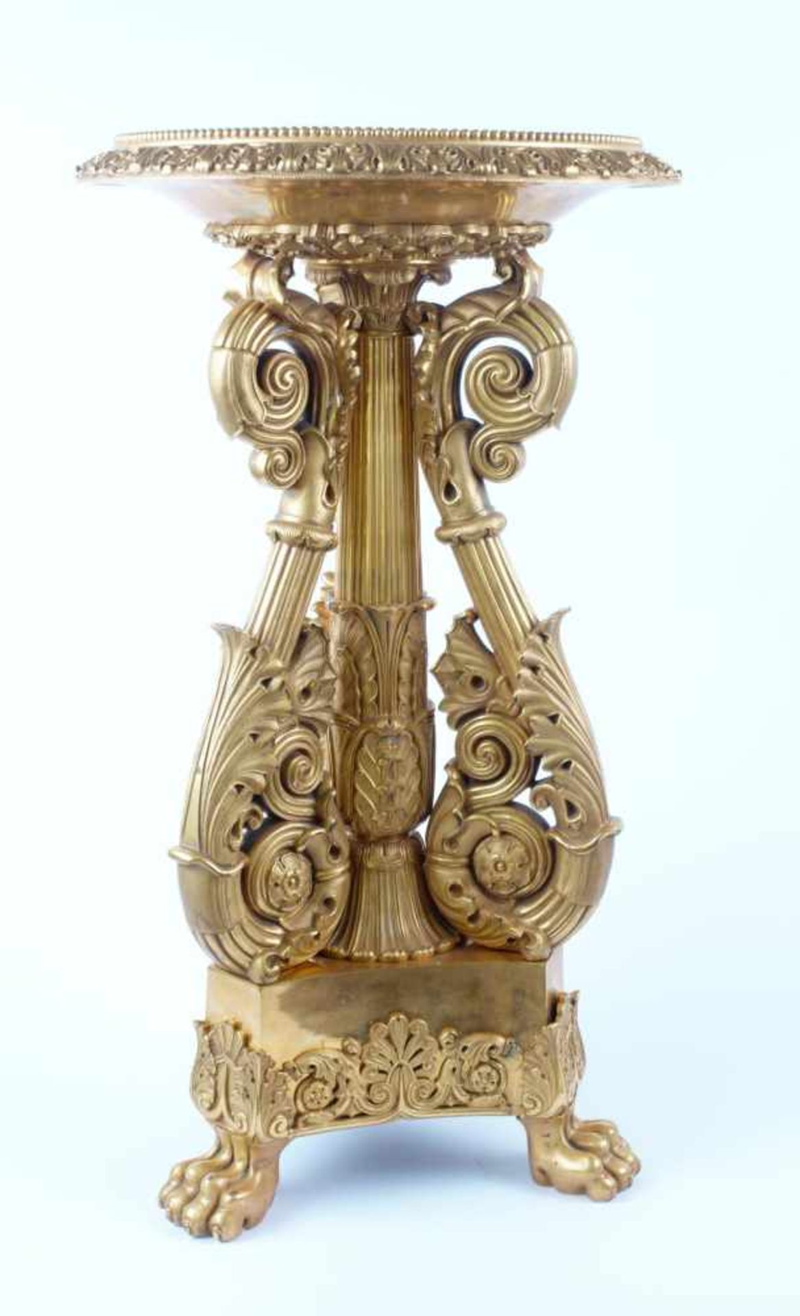 Gilded centerpiece. Early XIX century. France. Bronze, casting, engraving, mount, gilding.