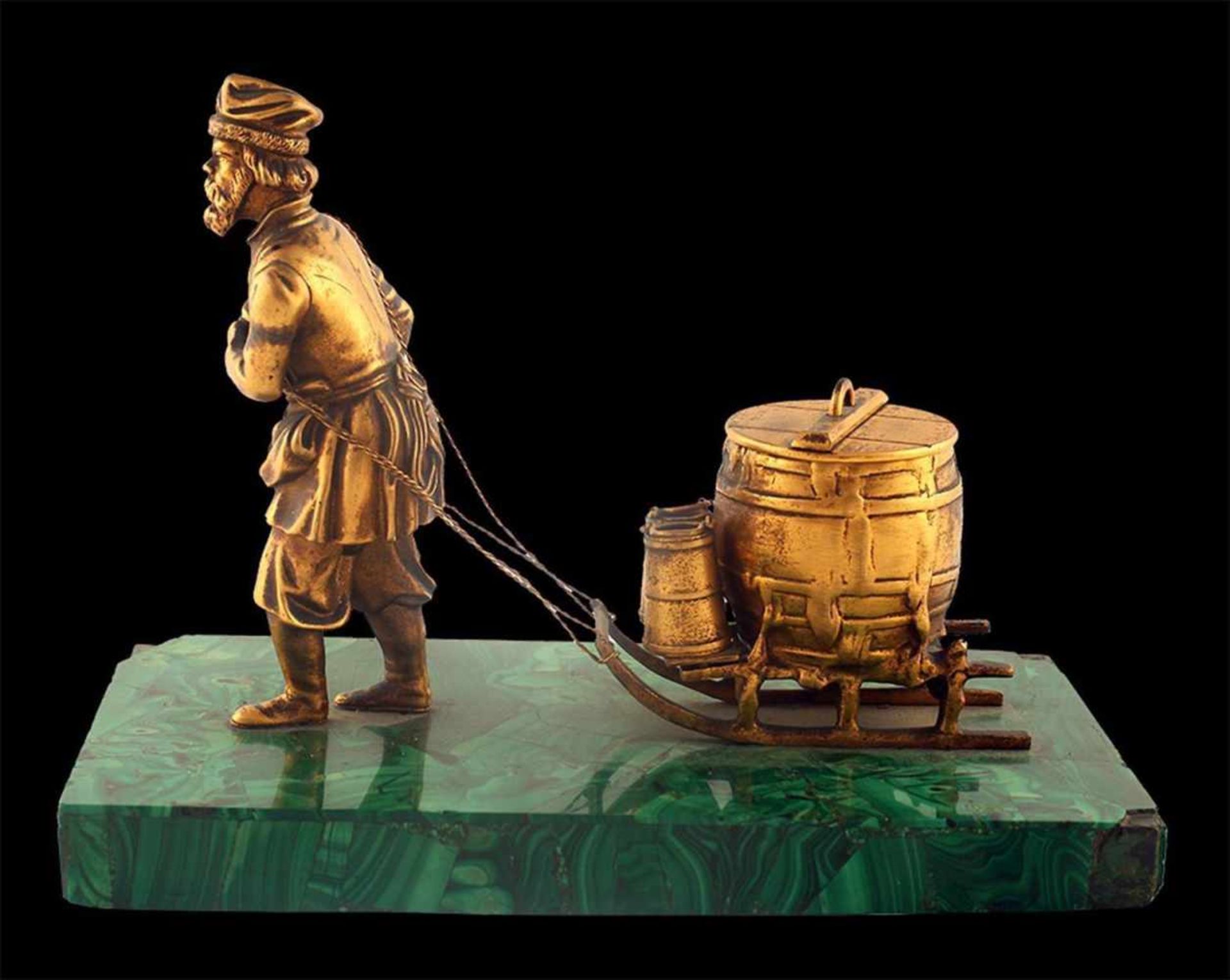 The figure "Water carrier". Late XIX - early XX century.Russia. Bronze, casting, chasing, mount,