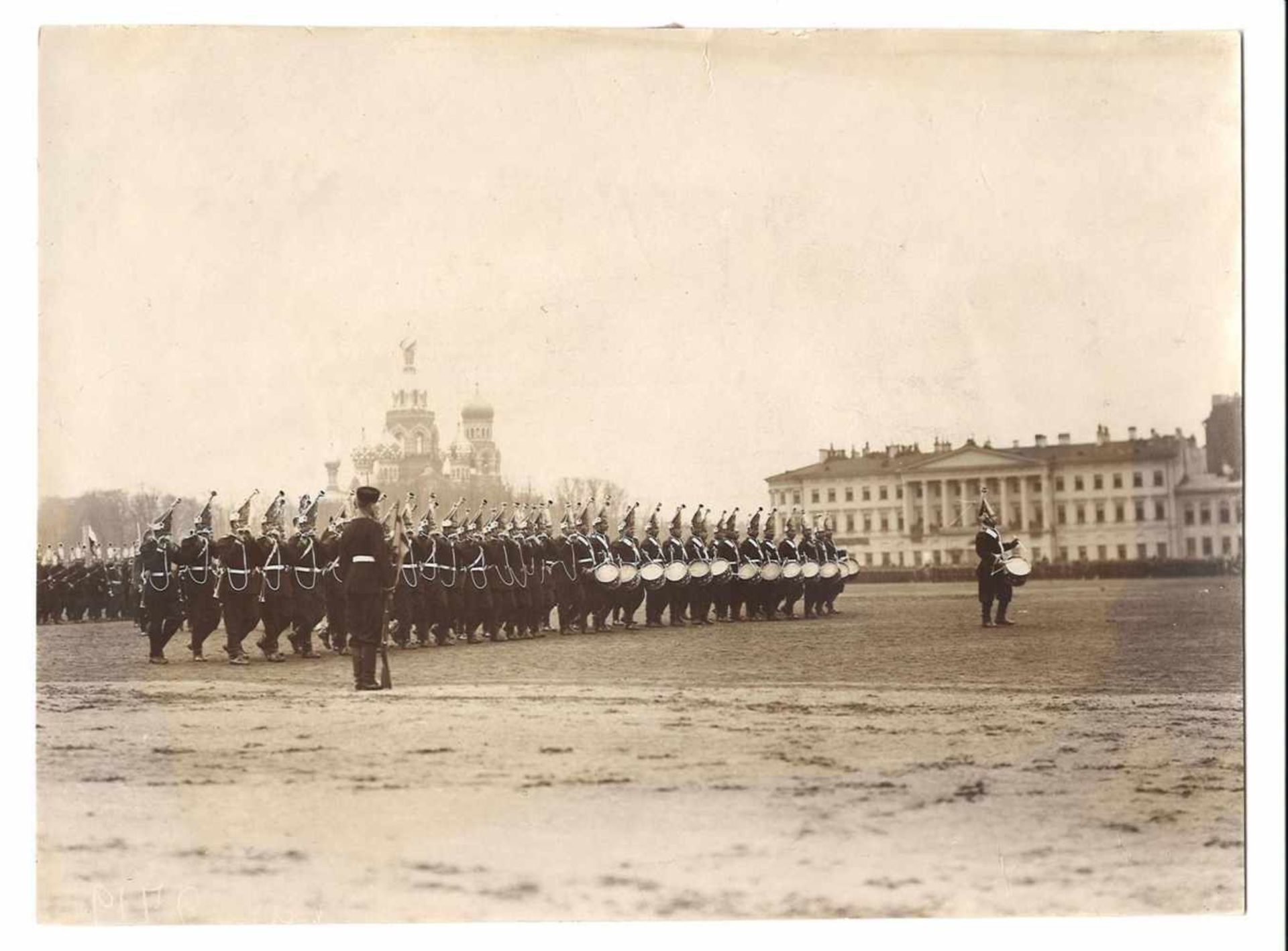Karl Bulla. Pavlovsky Life Guards Regiment on parade. St. Petersburg. August 30th 1904.