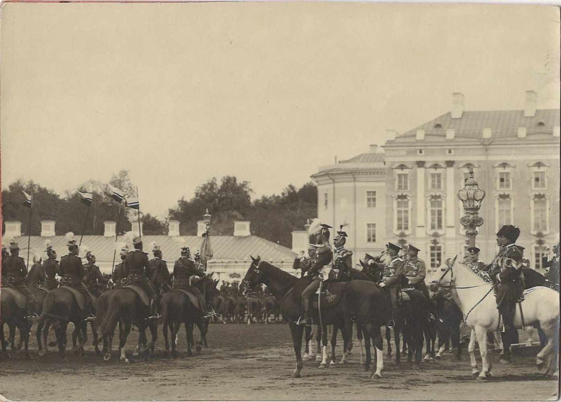 Life Guards Ulansky regiment of Her Majesty's Empress Alexandra Feodorovna in parades. Peterhof.