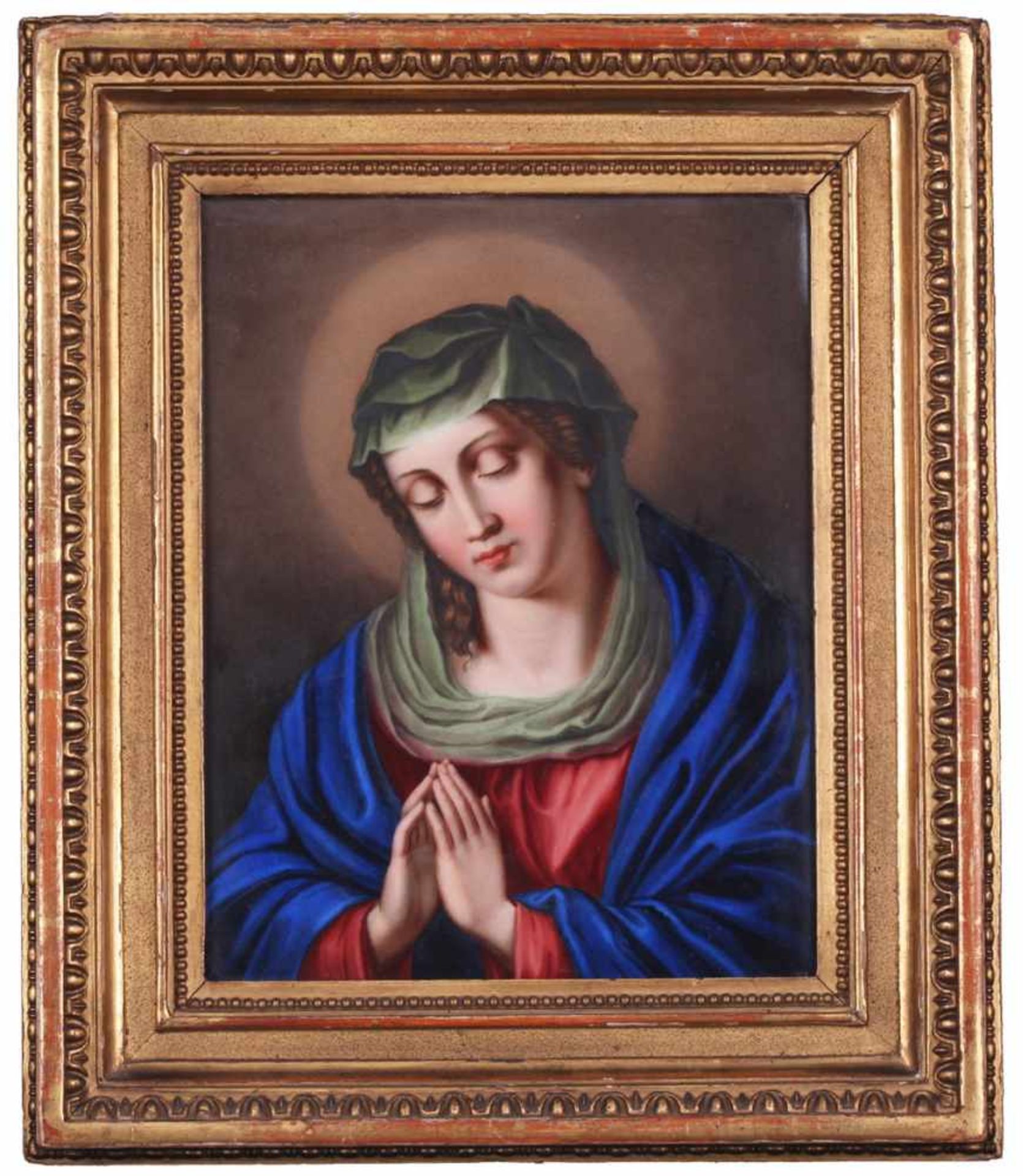 Mary Magdalene. Porcelain painting. 1854. 18x15 cm.Vienna. Framed.- - -15.00 % buyer's premium on - Bild 2 aus 2