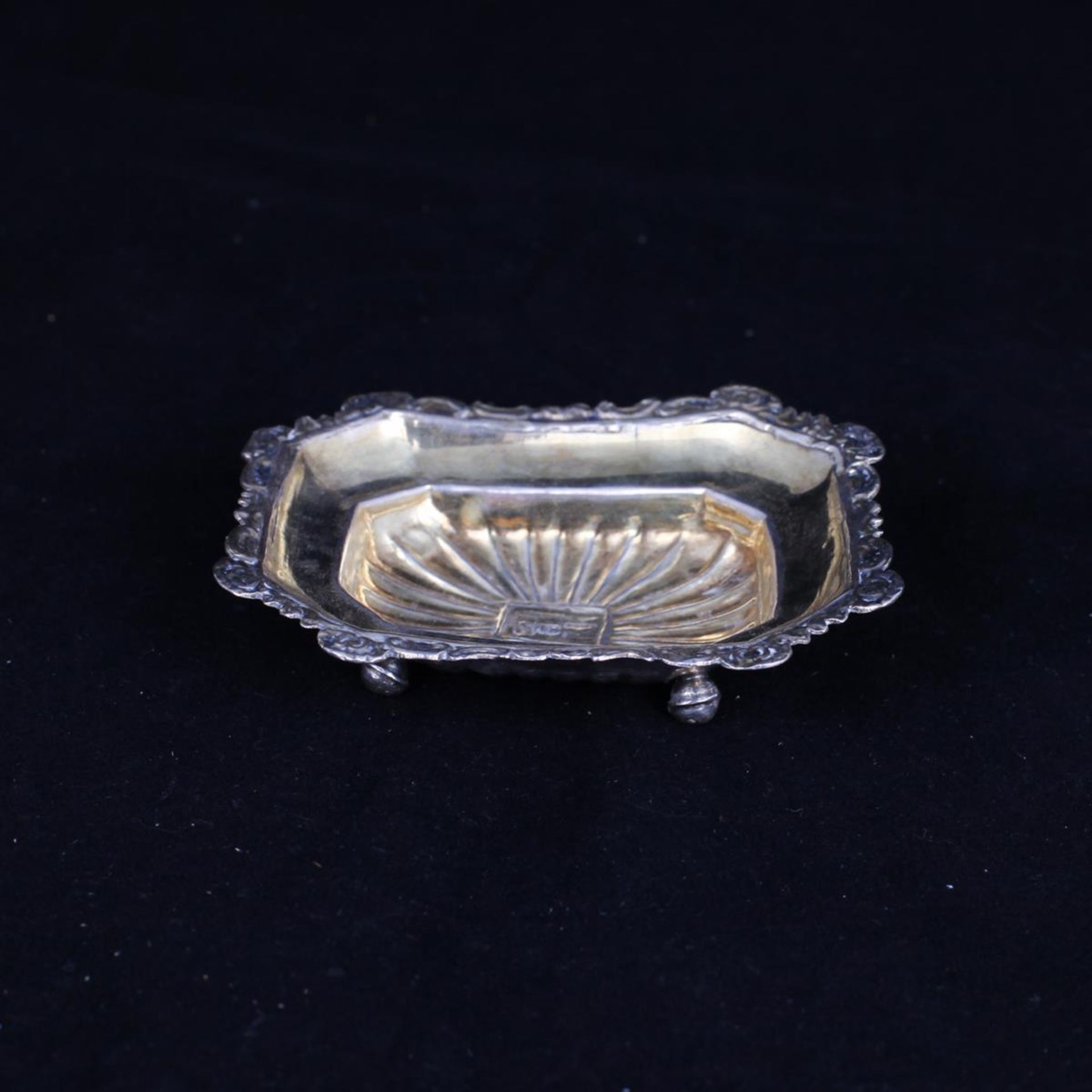 Silver salt cellar. 1856.Russia, Moscow. Silver, gilding, casting, chasing, mount. Size - 2x8 cm.