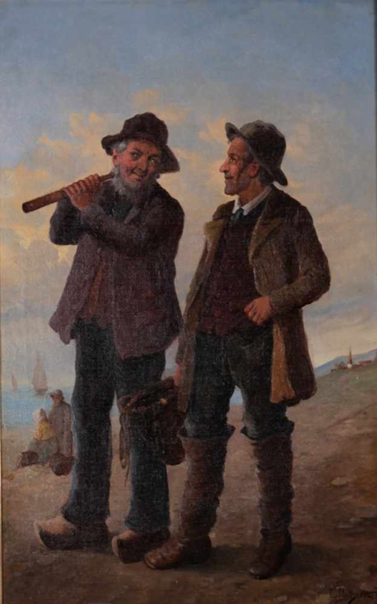 Stoitzner, Konstantin. Two Fischers. [Late of the XIX - beginning oh the XX century]. Oil on canvas.