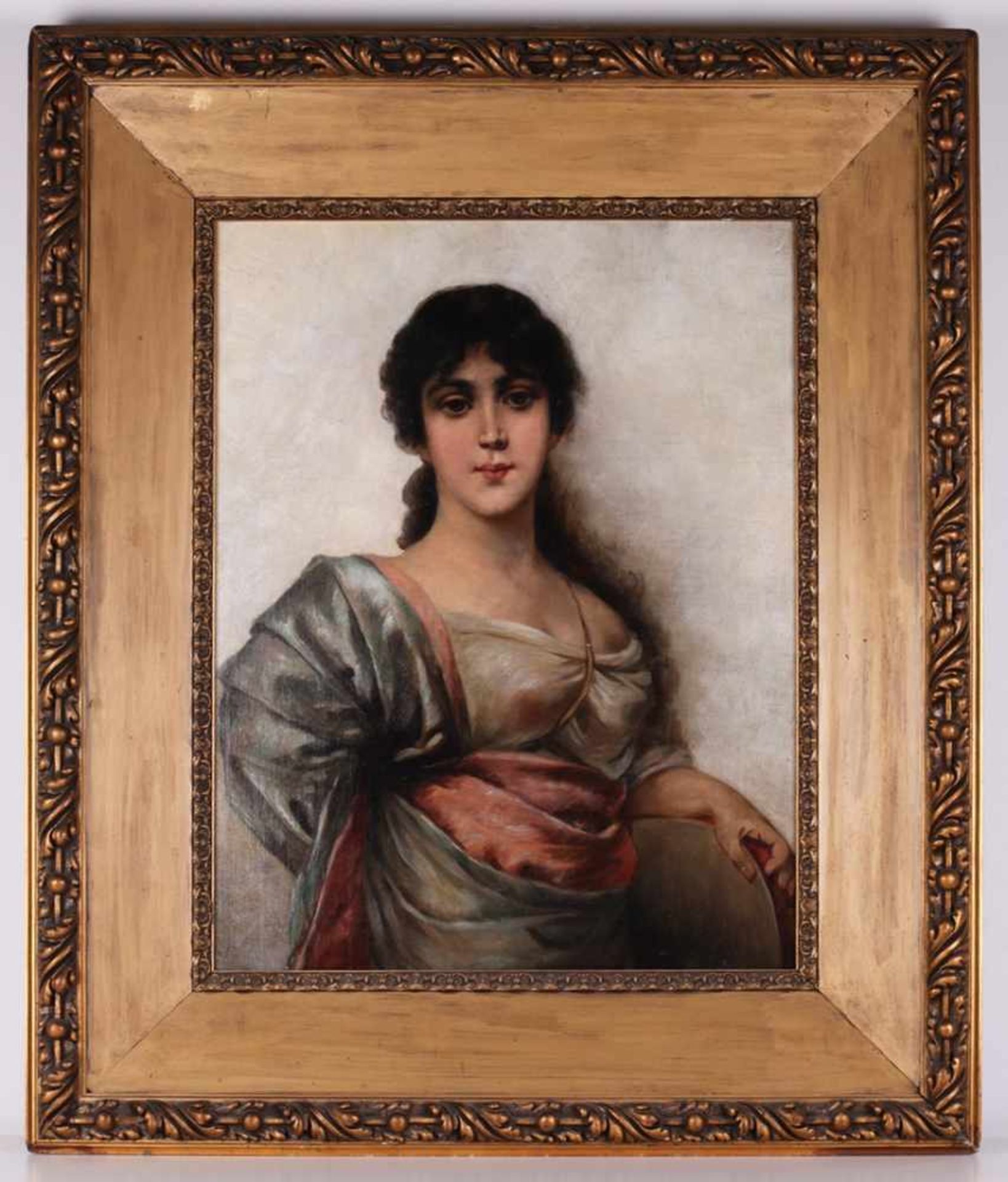 Unknown artist. Portrait of a Woman. Oil on canvas. 52x40 cm.Framed.- - -15.00 % buyer's premium - Bild 2 aus 2