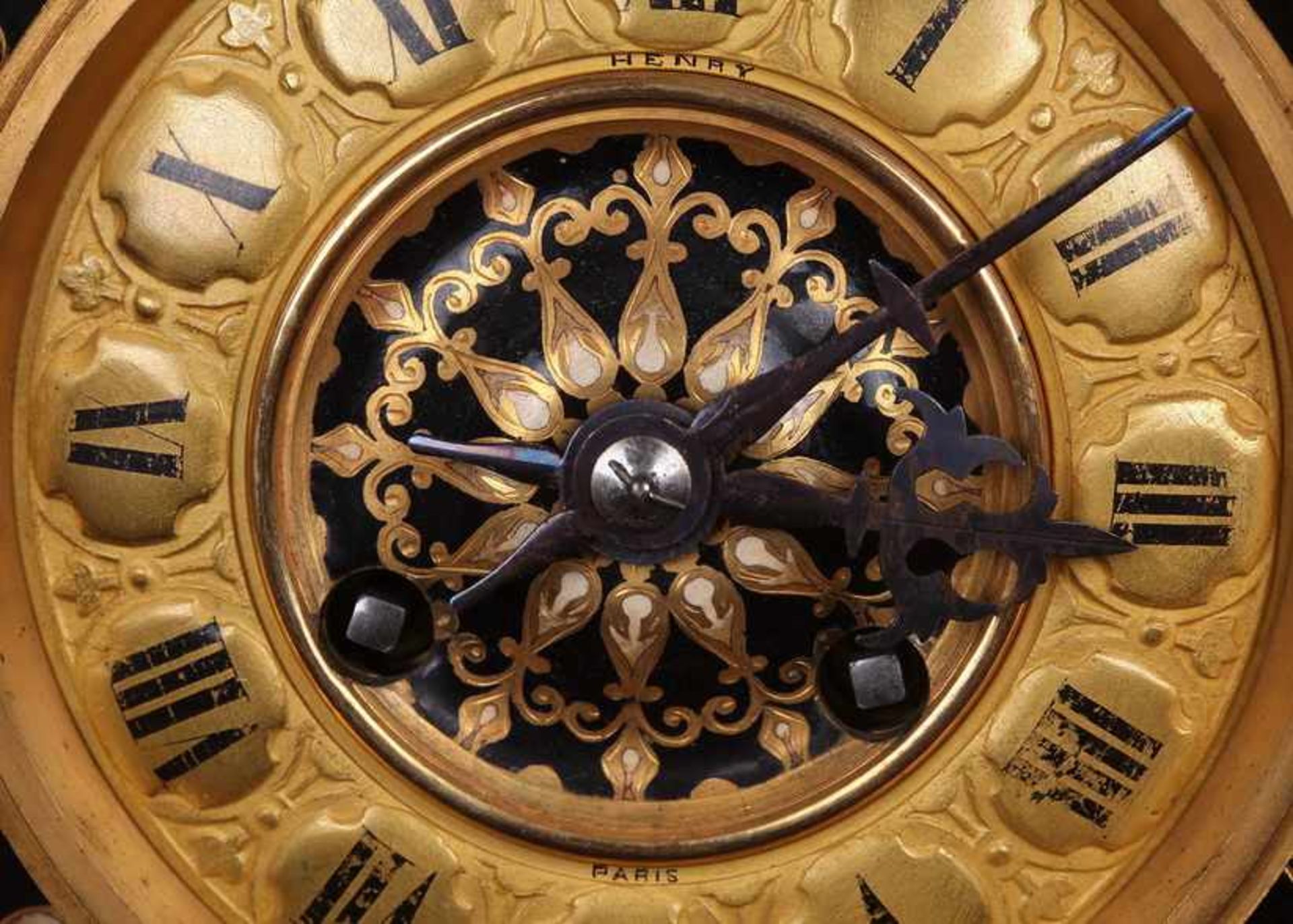 Magnificent bronze and Champleve enamel Clock set. [Second half of the XIX century]. Demension 47, - Bild 6 aus 6