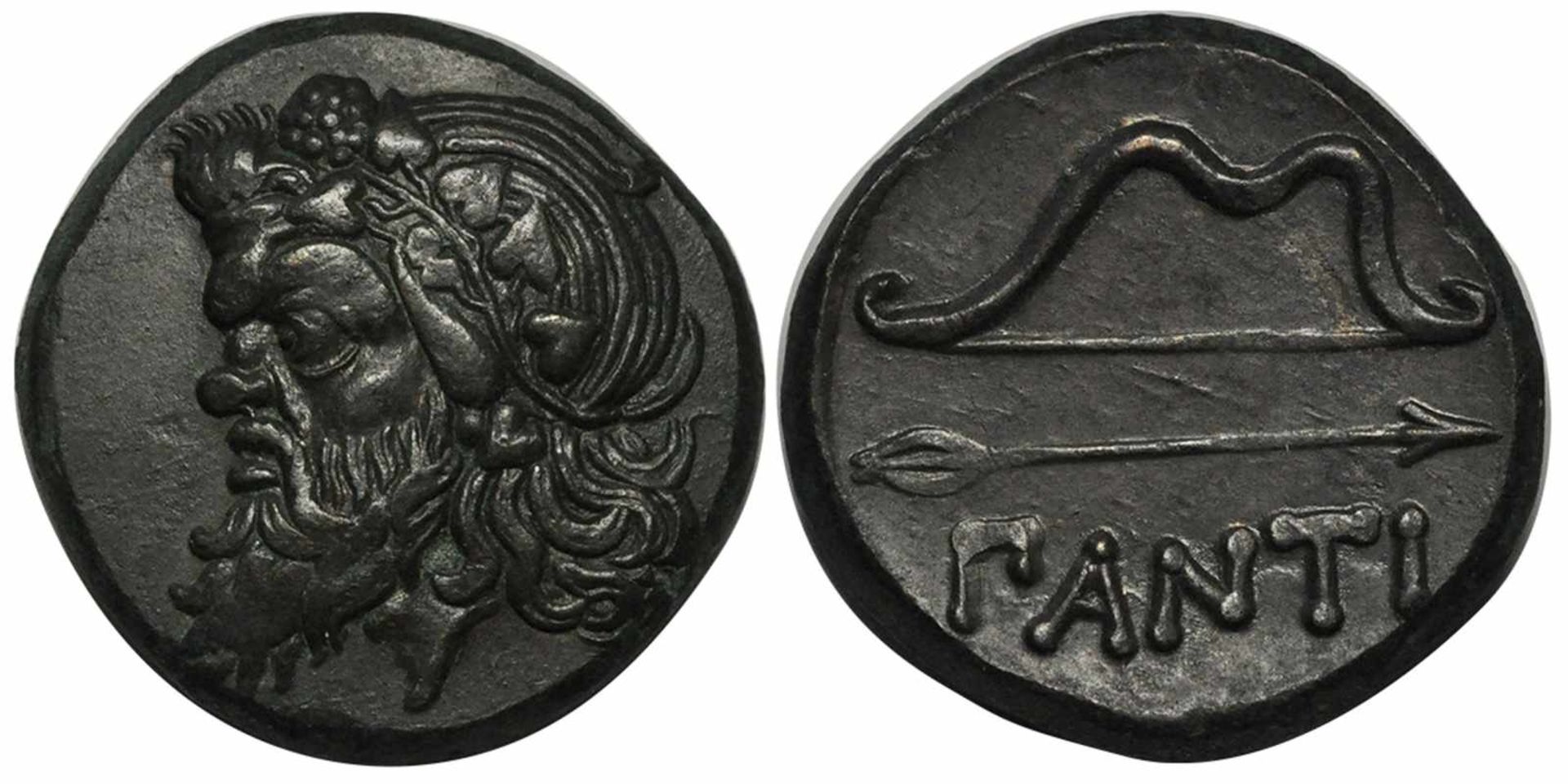 Cimmerian Bosporus, Pantikapaion. 350-300 BC. AE-Obol. XFCimmerian Bosporus, Pantikapaion. 350-300