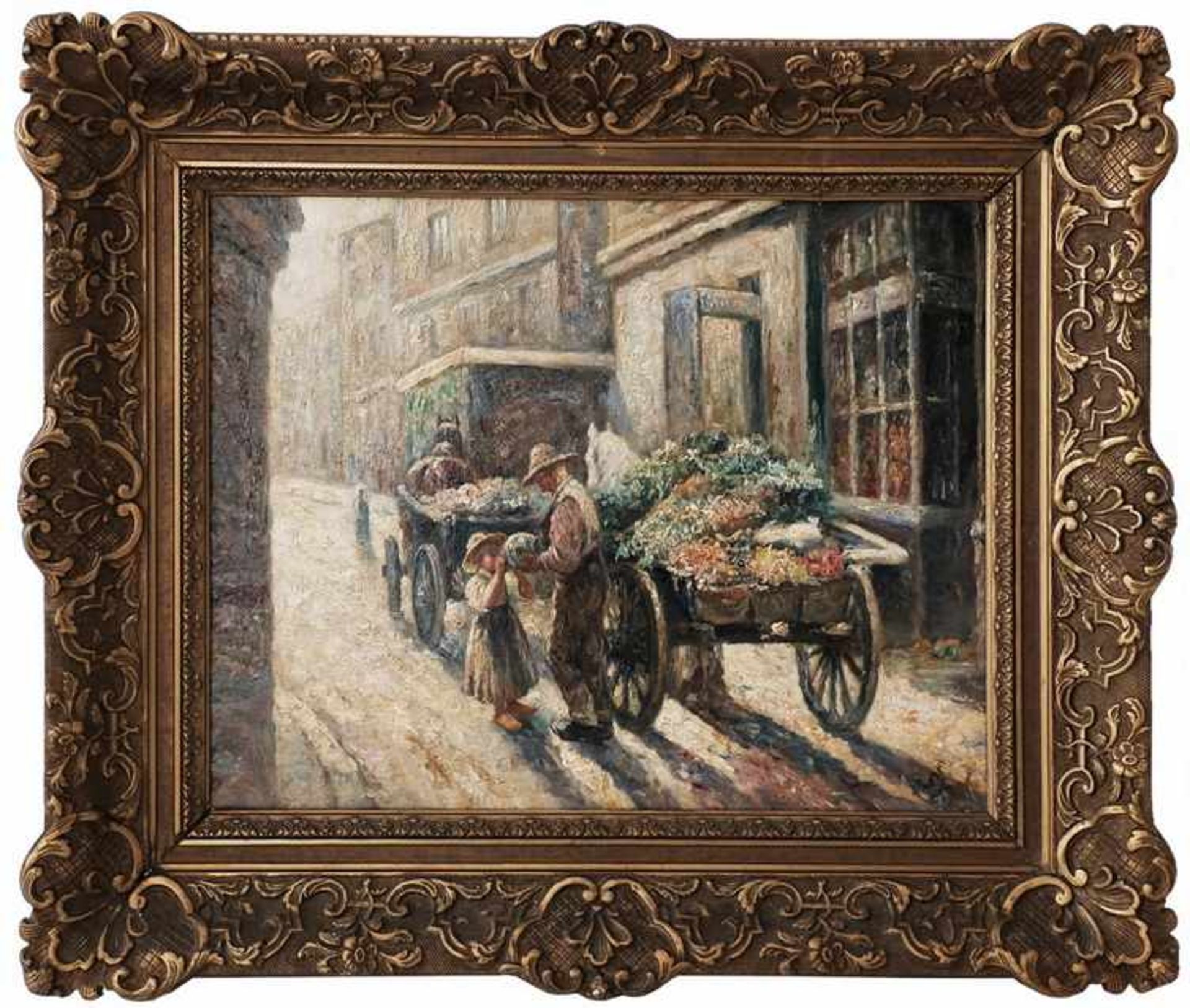 Prucha, Gustav. The Vegetable seller. [Late of the XIX - beginning oh the XX century]. Oil on - Bild 2 aus 3