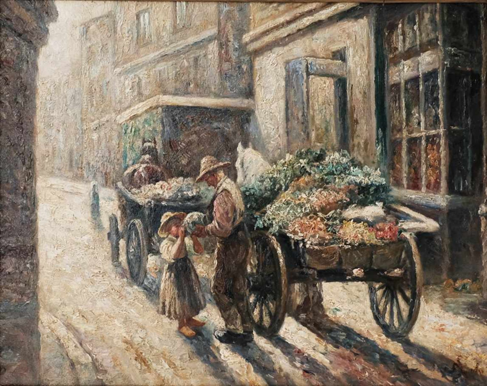 Prucha, Gustav. The Vegetable seller. [Late of the XIX - beginning oh the XX century]. Oil on