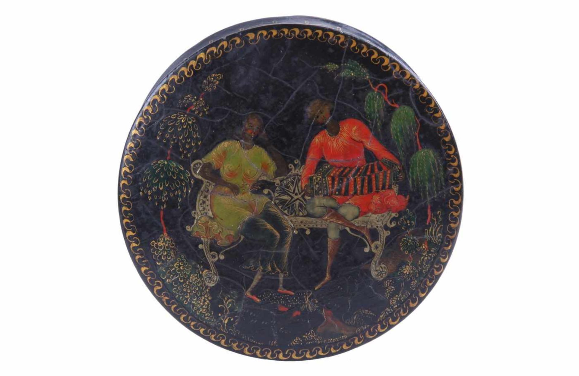 Russia, Palekh. M.A. Khokhlov. Papier-mache, varnish, painting. The inscription on the box: "169"