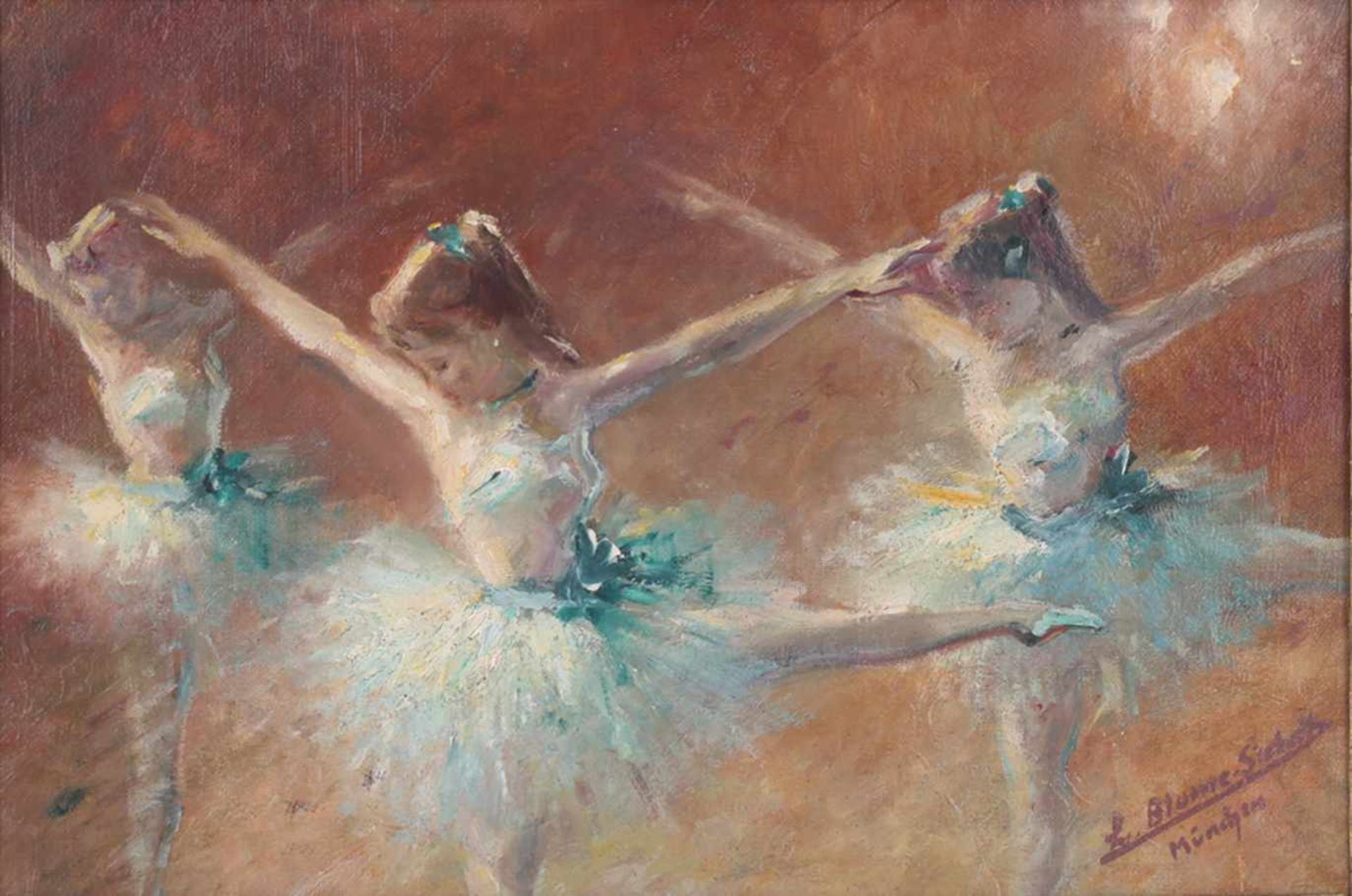 Blume-Siebert, Ludwig. Ballerinas. [Late of the XIX - beginning oh the XX century]. Oil on canvas.