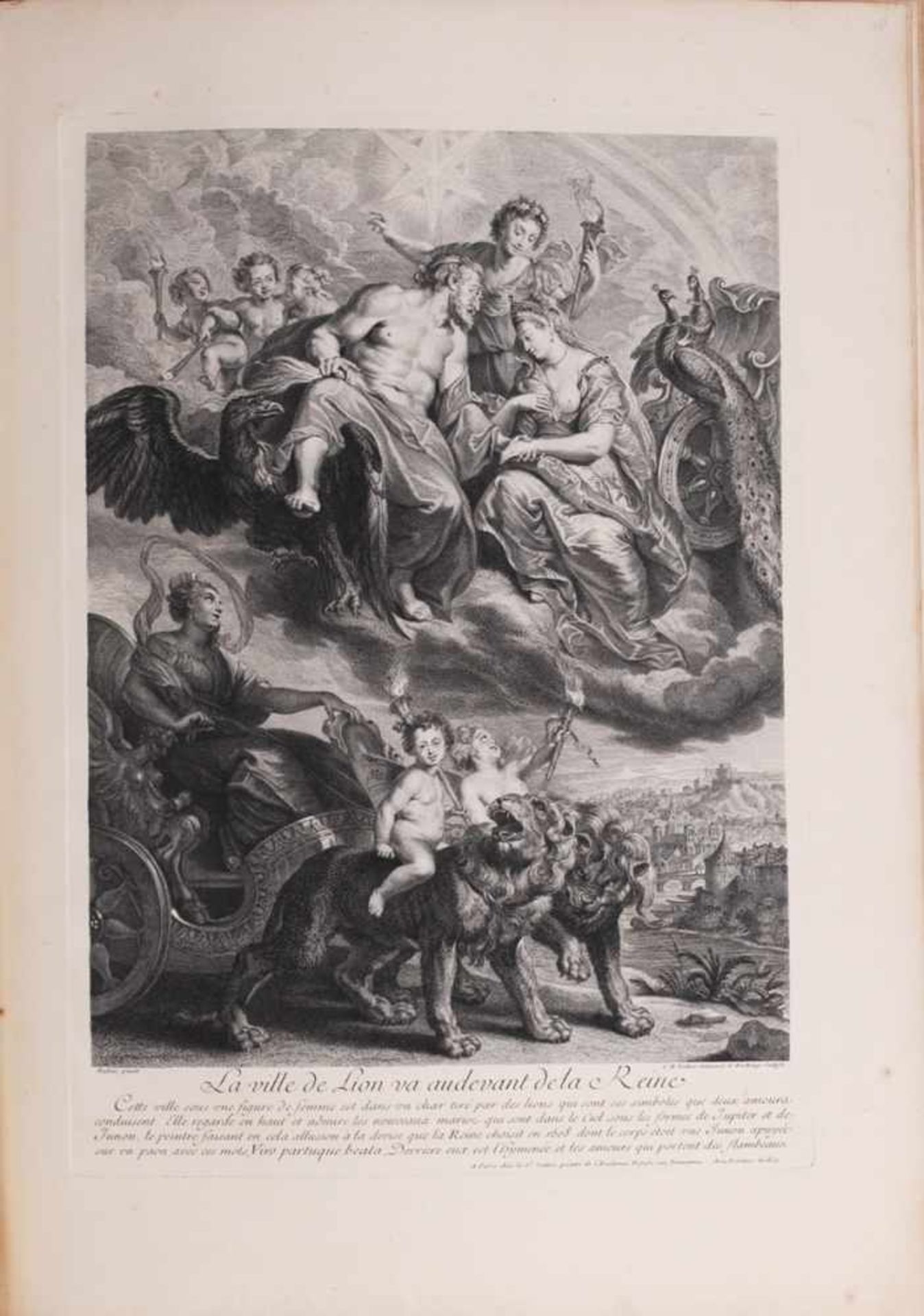 Rubens, P.P. La Gallerie du Palais du Luxembourg / peinte par Rubens, dessinée par les Sr. Nattier, - Bild 3 aus 4