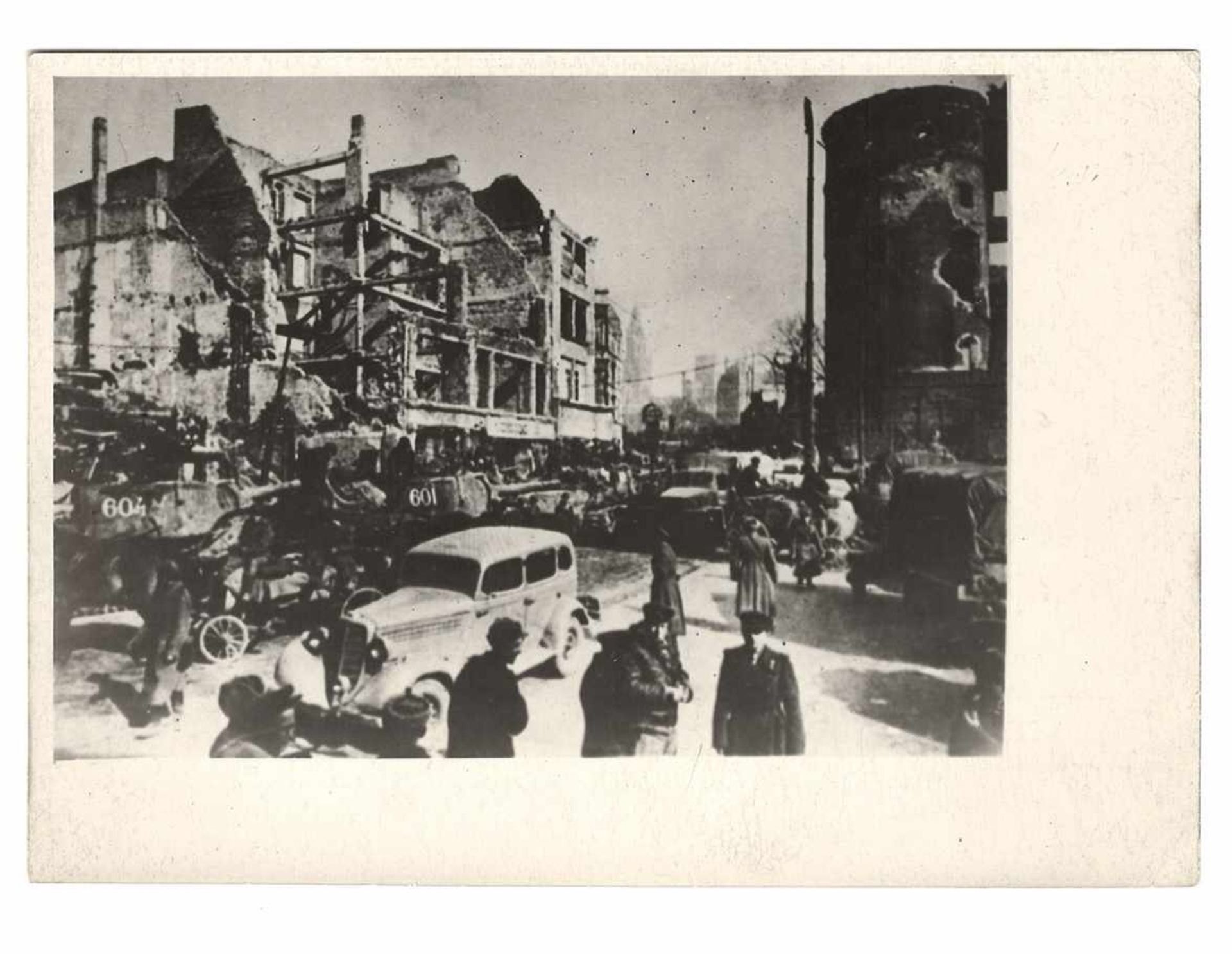 Editor's alteration on the reverse side. Gelatin Silver Print.Photograph Königsberg fell. Soviet