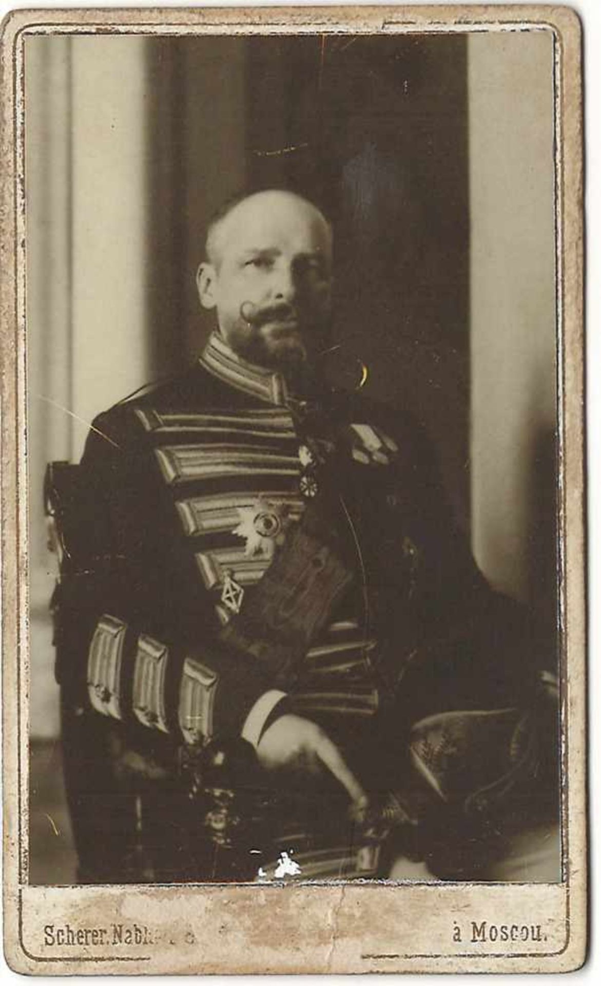 Stolypin, Pyotr Arkadyevich. Photograph. - Moscow: Sherer, Nabgolts & Co, [1887]. 10,5x6,2 cm.