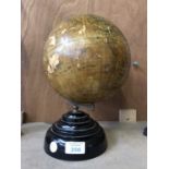 A VINTAGE 1952 MILITARY 8 INCH TERESTRIAL GLOBE WITH 'CROWS FOOT' EMBLEM