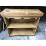 A VINTAGE PINE SHELF UNIT, 61 X 65 X 22 CM