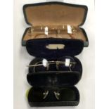 THREE VINTAGE BOXED PAIRS OF GOLD PLATED SPECTACLES