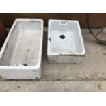 TWO BELFAST SINKS, TWYFORDS 61CM X 47CM AND THE OTHER 91CM X 47CM
