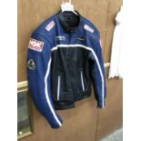 A UK SIZE 44 LEATHER MOTOR BIKE JACKET