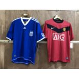 AN ARGENTINA MENS THIRD TOP AND MANCHESTER UNITED TOP (2)