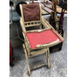 A VINTAGE WOODEN CHILD'S HIGH CHAIR SEAT