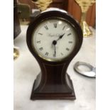 A EDWARDIAN STYLE BALLOON MANTLE CLOCK