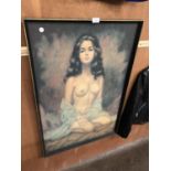 A SPANISH STYLE NUDE LADY FRAMED PICTURE