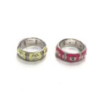 TWO LADIES SILVER MODERN RINGS