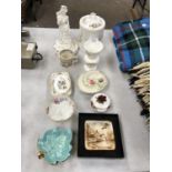 VARIOUS CERAMICS TO INCLUDE 'AYNSLEY', 'E.RADFORD' DISH, 'CARLTON WARE' LEAF DISHES ETC (QTY)