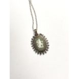 A WEDGWOOD JASPER GREEN AND WHITE NECKLACE AND PENDANT