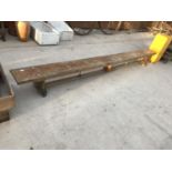 A VINTAGE SCHOOL GYM BENCH 335CM LONG