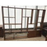 A RETRO TEAK ROOM DIVIDER SHELVING UNIT - WIDTH 423 CM