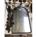 AN ART NOUVEAU STYLE FIGURAL MIRROR