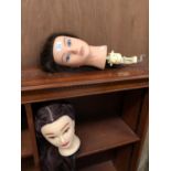 TWO LADIES MANIKIN DUMMY HEADS