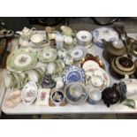 A LARGE COLLECTION OF ASSORTED CERAMICS TO INCLUDE TEAPOTS, PART DINNER SETS ETC (QTY)