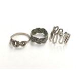 THREE ASSORTED LADIES SILVER RINGS