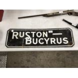 A 'RUSHTON BUCYRUS' METAL SIGN