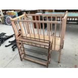 A VINTAGE WOODEN BABIES COT