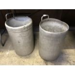 TWO VINTAGE CUT DOWN MILK CHURNS