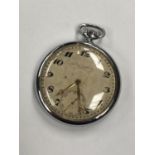 A VINTAGE 'RECORD' POCKET WATCH, WORKING