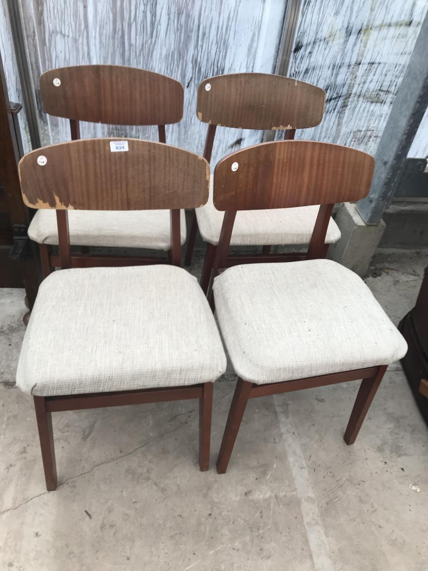 FOUR RETRO TEAK DINING CHAIRS