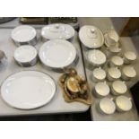 A ROYAL DOULTON 'PLATINUM CONCORD' DINNER SERVICE WITH CHALK STYLE FIGURE (QTY)