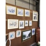 A LARGE COLLECTION OF ASSORTED FRAMED PICTURES TO INCLUDE SIGNED PRINTS, ART DECO STYLE EXAMPLES ETC